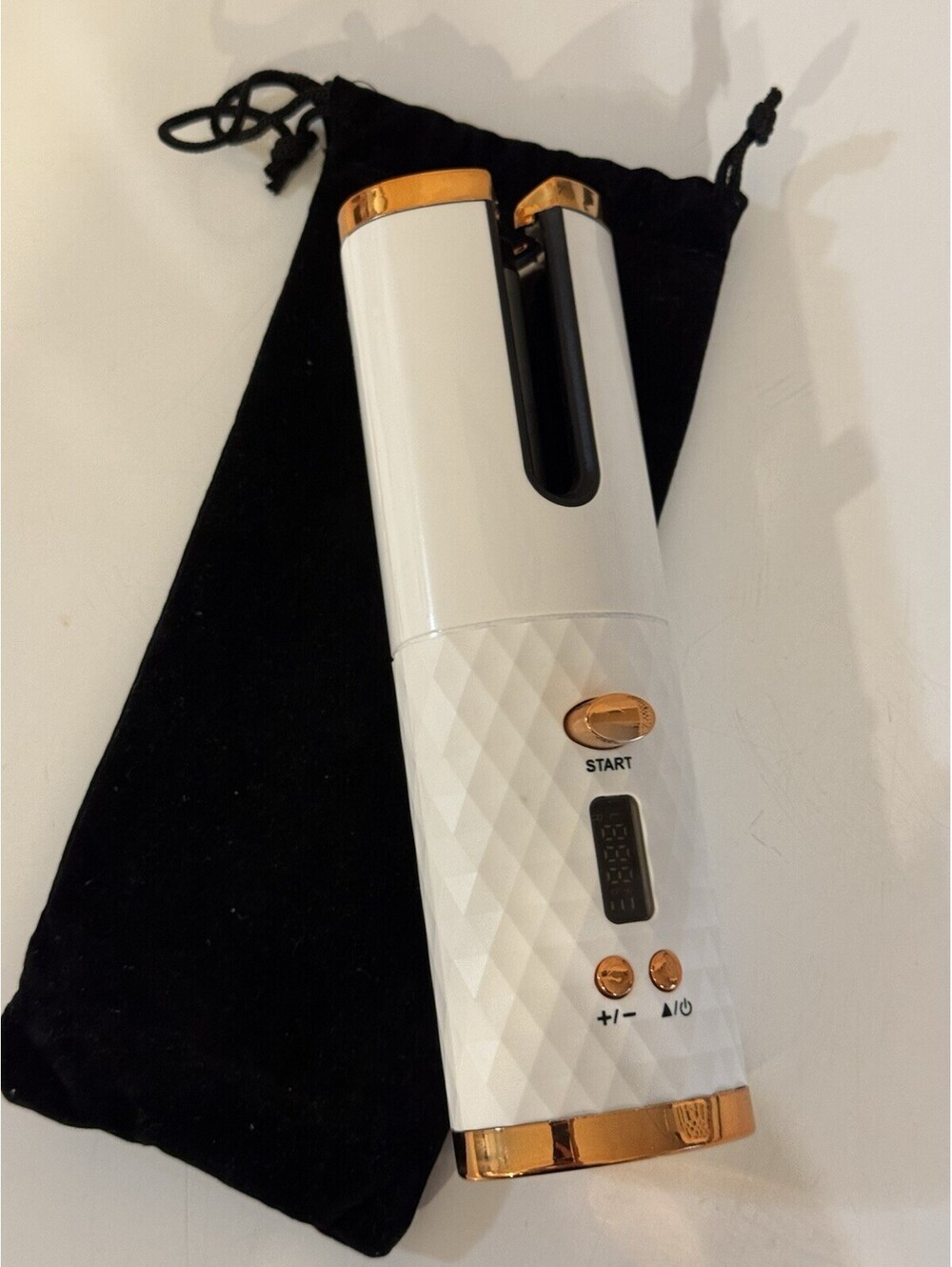 Cordless Automatic Hair Curler YX-801 USB-C Rechargeable White Rose Gold